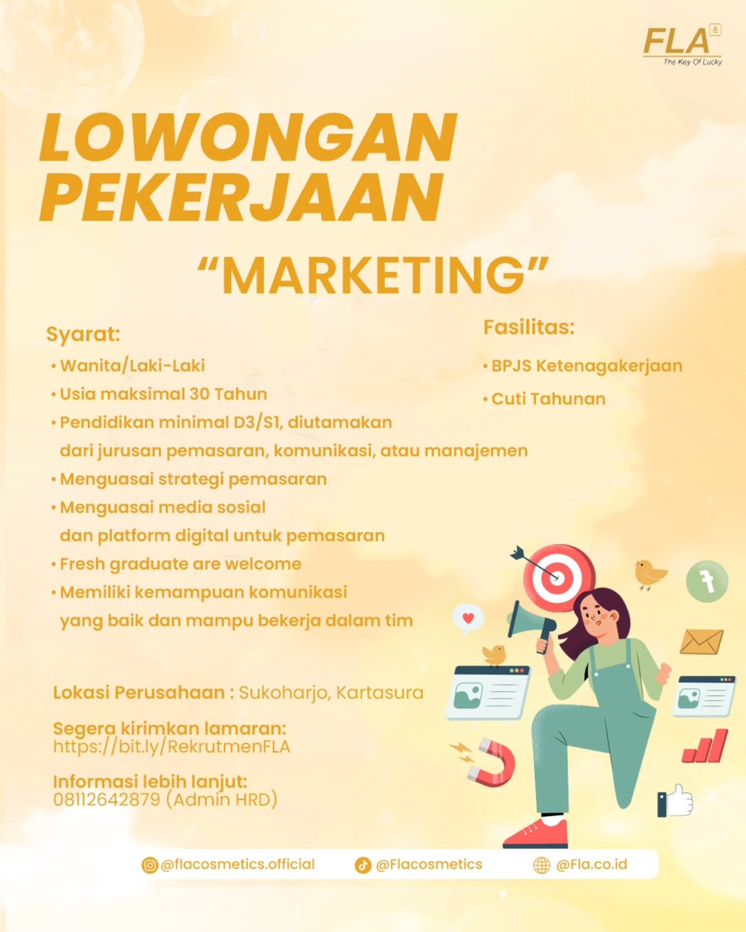 Lowongan Kerja Januari 2025 Marketing Fla Cosmetics di Solo - INFO ...