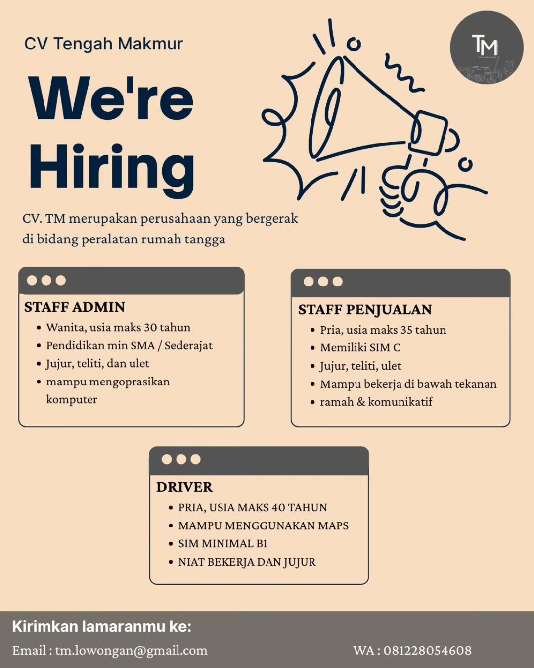 Lowongan Kerja Desember 2025 Staff CV Tengah Makmur di Solo - INFO ...